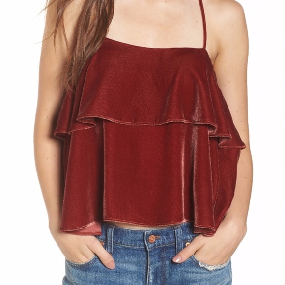 Madewell Tops - NEW Madewell Crushed Velvet Ruffle Cami